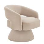 Fauteuil pivotant moderne en forme de tonneau, chaises d'appoint rondes rembourrées en velours, fauteuil pivotant confortable à 360 degrés avec dossier ouvert