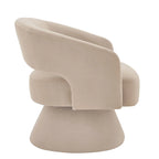 Fauteuil pivotant moderne en forme de tonneau, chaises d'appoint rondes rembourrées en velours, fauteuil pivotant confortable à 360 degrés avec dossier ouvert