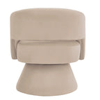 Fauteuil pivotant moderne en forme de tonneau, chaises d'appoint rondes rembourrées en velours, fauteuil pivotant confortable à 360 degrés avec dossier ouvert