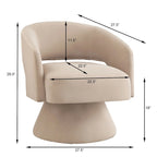 Fauteuil pivotant moderne en forme de tonneau, chaises d'appoint rondes rembourrées en velours, fauteuil pivotant confortable à 360 degrés avec dossier ouvert