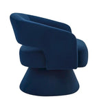 Fauteuil pivotant moderne en forme de tonneau, chaises d'appoint rondes rembourrées en velours, fauteuil pivotant confortable à 360 degrés avec dossier ouvert