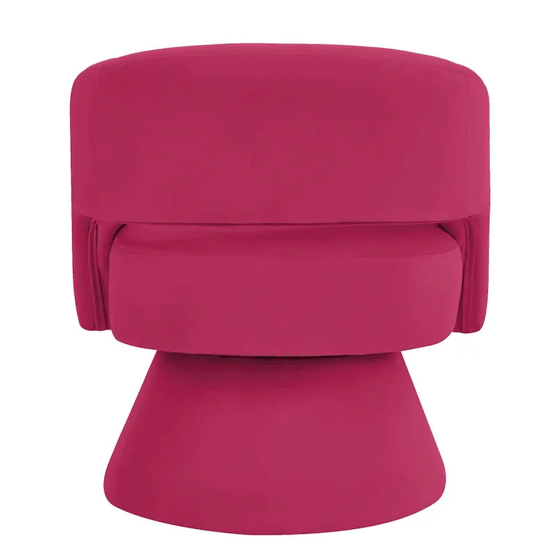 Fauteuil pivotant moderne en forme de tonneau, chaises d'appoint rondes rembourrées en velours, fauteuil pivotant confortable à 360 degrés avec dossier ouvert