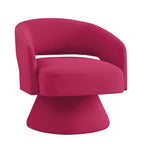 Fauteuil pivotant moderne en forme de tonneau, chaises d'appoint rondes rembourrées en velours, fauteuil pivotant confortable à 360 degrés avec dossier ouvert