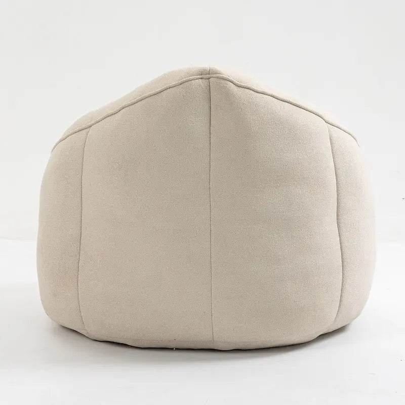 Fauteuil d'appoint moderne en microfibre avec pouf | Rembourrage en mousse | Beige | Intérieur | Léger