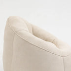 Fauteuil d'appoint moderne en microfibre avec pouf | Rembourrage en mousse | Beige | Intérieur | Léger