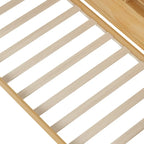 Lit de repos jumeau avec lit gigogne, bureau et étagères de rangement | Pin et MDF | 158 kg | Naturel