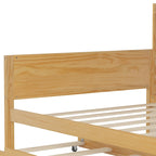 Lit de repos jumeau avec lit gigogne, bureau et étagères de rangement | Pin et MDF | 158 kg | Naturel