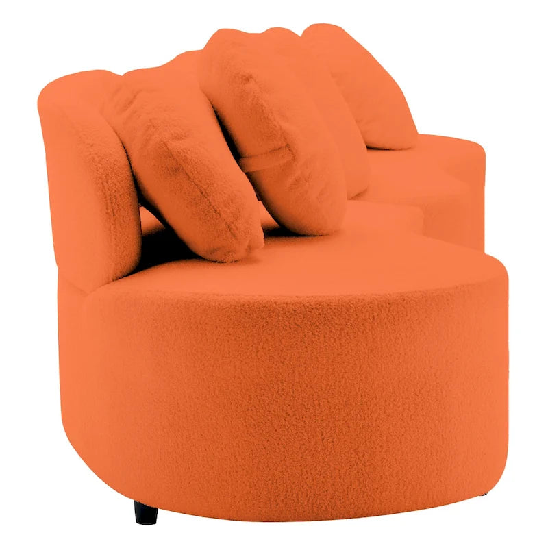 Canapé sans accoudoirs en velours d'agneau 103,5 avec 6 oreillers et design flottant