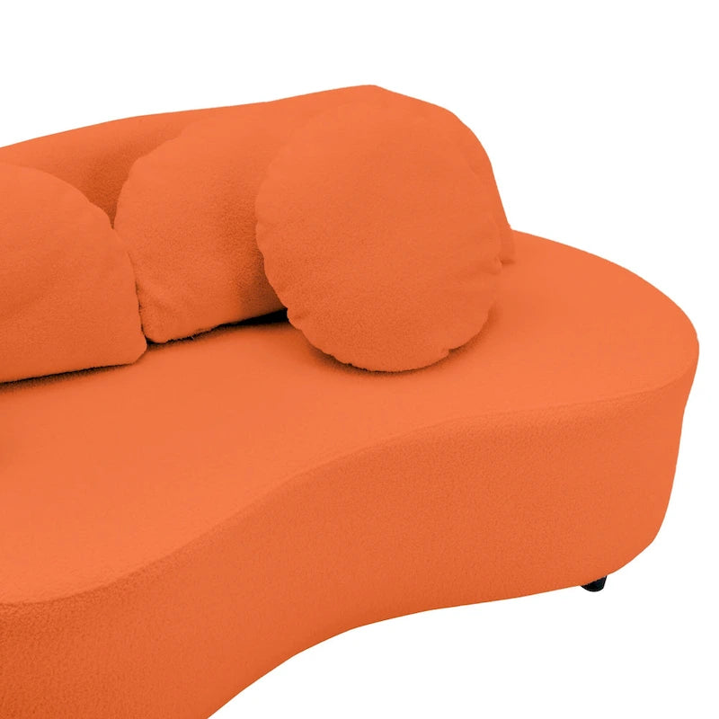 Canapé sans accoudoirs en velours d'agneau 103,5 avec 6 oreillers et design flottant