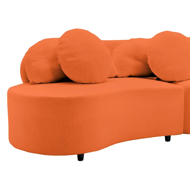 Canapé sans accoudoirs en velours d'agneau 103,5 avec 6 oreillers et design flottant