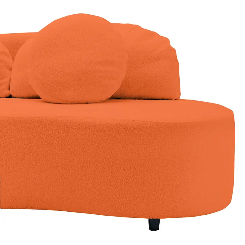 Canapé sans accoudoirs en velours d'agneau 103,5 avec 6 oreillers et design flottant