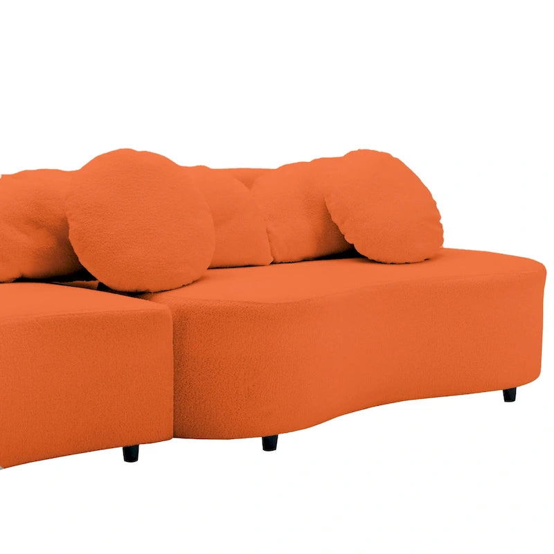 Canapé sans accoudoirs en velours d'agneau 103,5 avec 6 oreillers et design flottant