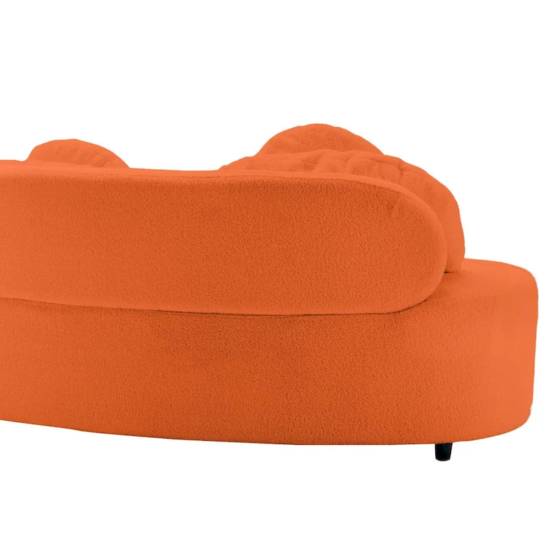 Canapé sans accoudoirs en velours d'agneau 103,5 avec 6 oreillers et design flottant