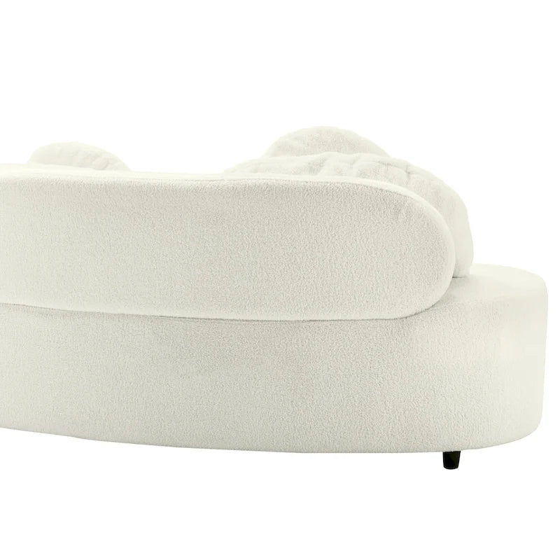 Canapé sans accoudoirs en velours d'agneau 103,5 avec 6 oreillers et design flottant