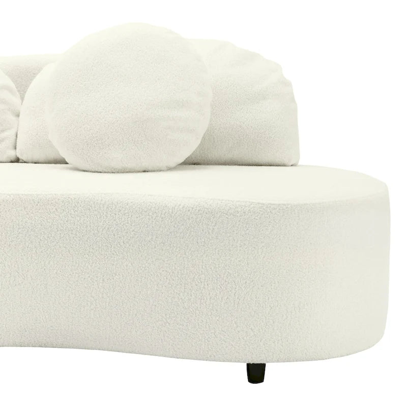 Canapé sans accoudoirs en velours d'agneau 103,5 avec 6 oreillers et design flottant