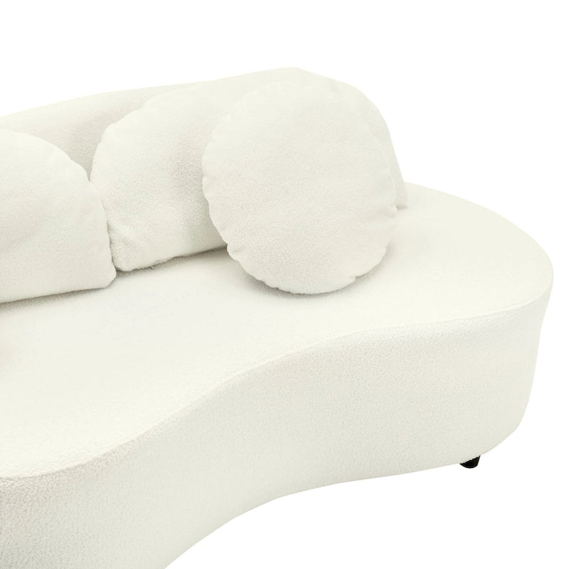 Canapé sans accoudoirs en velours d'agneau 103,5 avec 6 oreillers et design flottant