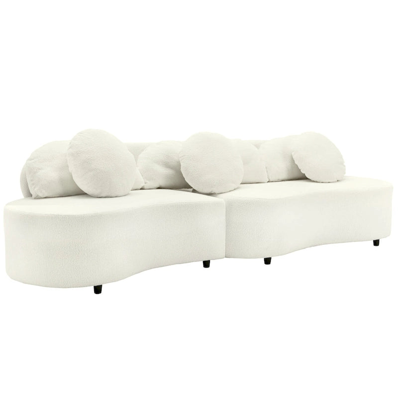 Canapé sans accoudoirs en velours d'agneau 103,5 avec 6 oreillers et design flottant
