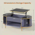 Table basse relevable Compartiment de rangement Porte de grange