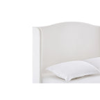 Lit King à dossier d'oreille rembourré | Tête de lit Camelback de 54 po | Chenille crème | 450 kg