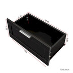 Meuble TV 180 cm | 3 étagères ouvertes et 3 tiroirs | Noir | Panneau haute densité | Compatible TV jusqu'à 80 pouces