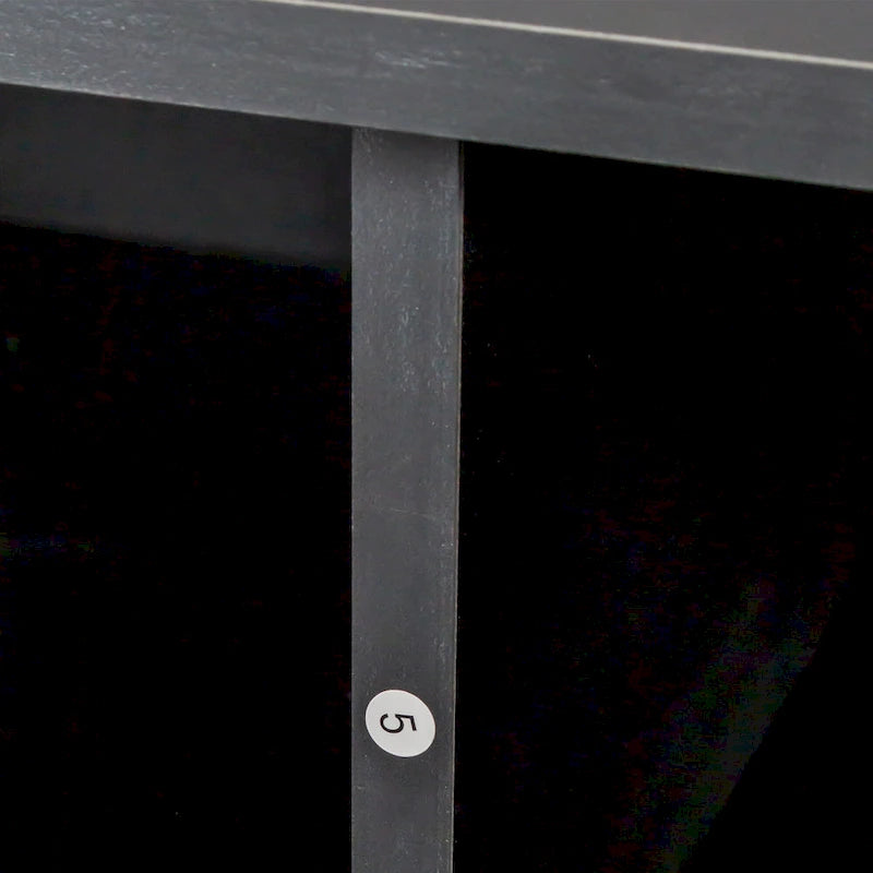 Meuble TV 180 cm | 3 étagères ouvertes et 3 tiroirs | Noir | Panneau haute densité | Compatible TV jusqu'à 80 pouces