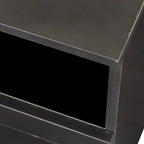 Meuble TV 180 cm | 3 étagères ouvertes et 3 tiroirs | Noir | Panneau haute densité | Compatible TV jusqu'à 80 pouces