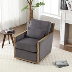 Fauteuil pivotant à 360° | Cadre en bois dur | Rembourrage en mousse | 136 kg | 68 cm H