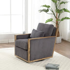 Fauteuil pivotant à 360° | Cadre en bois dur | Rembourrage en mousse | 136 kg | 68 cm H