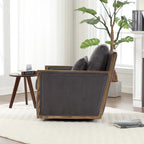 Fauteuil pivotant à 360° | Cadre en bois dur | Rembourrage en mousse | 136 kg | 68 cm H