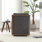 Fauteuil pivotant à 360° | Cadre en bois dur | Rembourrage en mousse | 136 kg | 68 cm H