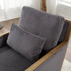 Fauteuil pivotant à 360° | Cadre en bois dur | Rembourrage en mousse | 136 kg | 68 cm H