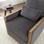 Fauteuil pivotant à 360° | Cadre en bois dur | Rembourrage en mousse | 136 kg | 68 cm H