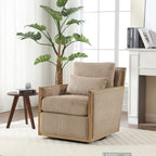 Fauteuil pivotant à 360° | Cadre en bois dur | Rembourrage en mousse | 136 kg | 68 cm H
