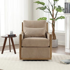Fauteuil pivotant à 360° | Cadre en bois dur | Rembourrage en mousse | 136 kg | 68 cm H