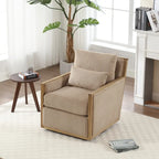Fauteuil pivotant à 360° | Cadre en bois dur | Rembourrage en mousse | 136 kg | 68 cm H
