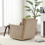 Fauteuil pivotant à 360° | Cadre en bois dur | Rembourrage en mousse | 136 kg | 68 cm H