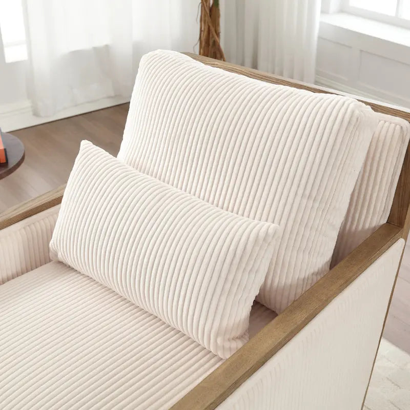Fauteuil pivotant à 360° | Cadre en bois dur | Rembourrage en mousse | 136 kg | 68 cm H