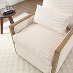 Fauteuil pivotant à 360° | Cadre en bois dur | Rembourrage en mousse | 136 kg | 68 cm H