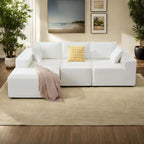 Canapé sectionnel modulaire en tissu 103 avec sièges profonds, canapé d'angle en L et chaise longue, aucun assemblage requis