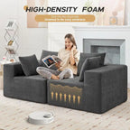 Canapé sectionnel modulaire en tissu 103 avec sièges profonds, canapé d'angle en L et chaise longue, aucun assemblage requis