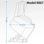 Fauteuil inclinable releveur | Massage 8 points | Chaleur lombaire | Double USB | Porte-gobelets en acier | Bleu