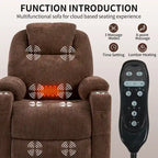 Fauteuil inclinable releveur | Massage 8 points | Chaleur lombaire | Double USB | Porte-gobelets en acier | Bleu
