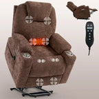 Fauteuil inclinable releveur | Massage 8 points | Chaleur lombaire | Double USB | Porte-gobelets en acier | Bleu