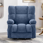 Fauteuil inclinable releveur électrique | Chauffant et massage 8 points | Port USB | 158 kg | Tissu bleu