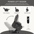 Fauteuil inclinable releveur électrique | Chauffant et massage 8 points | Port USB | 158 kg | Tissu bleu