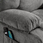 Fauteuil inclinable releveur électrique | Chauffant et massage 8 points | Port USB | 158 kg | Tissu bleu