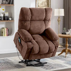 Fauteuil inclinable releveur électrique | Chauffant et massage 8 points | Port USB | 158 kg | Tissu bleu