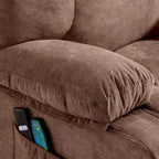 Fauteuil inclinable releveur électrique | Chauffant et massage 8 points | Port USB | 158 kg | Tissu bleu