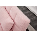 Canapé-lit en chenille rose | Futon 3 positions | Structure en bois massif | 136 kg | Pieds dorés