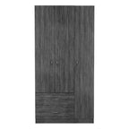 Armoire moderne à 3 portes | Tringle à vêtements | 4 étagères et 2 tiroirs | 180 cm (H) x 90 cm (L) x 47 cm (P)